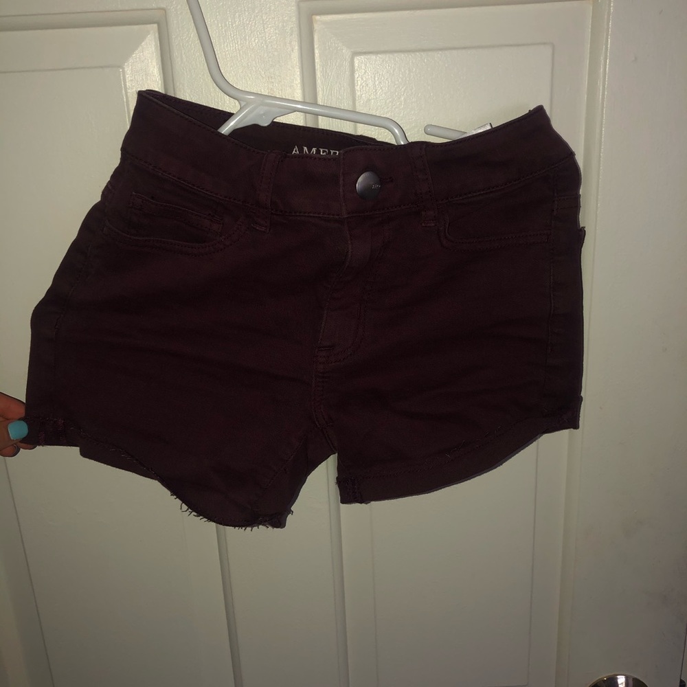 AE Burgundy Jean Shorts